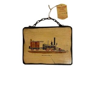 Camden and Amboy John Bull 1831 Train Wood Plaque Wall Hanging Pilgrim Craftsmen